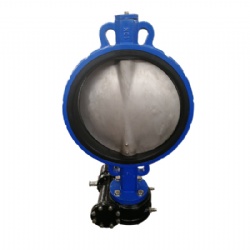 Wafer type butterfly valve with gear hard back seat
